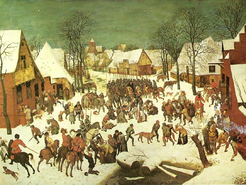 Pieter Bruegel barnamorden i betlehem. oil painting image